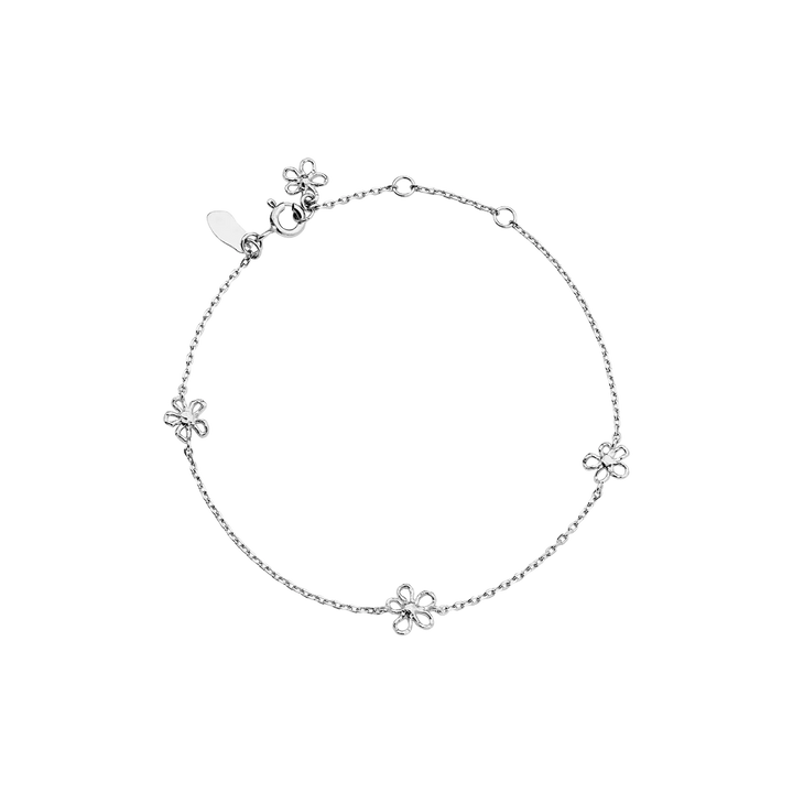 Maanesten Salwa silver bracelet with small floral details in a stylish design, Model 8699c-1