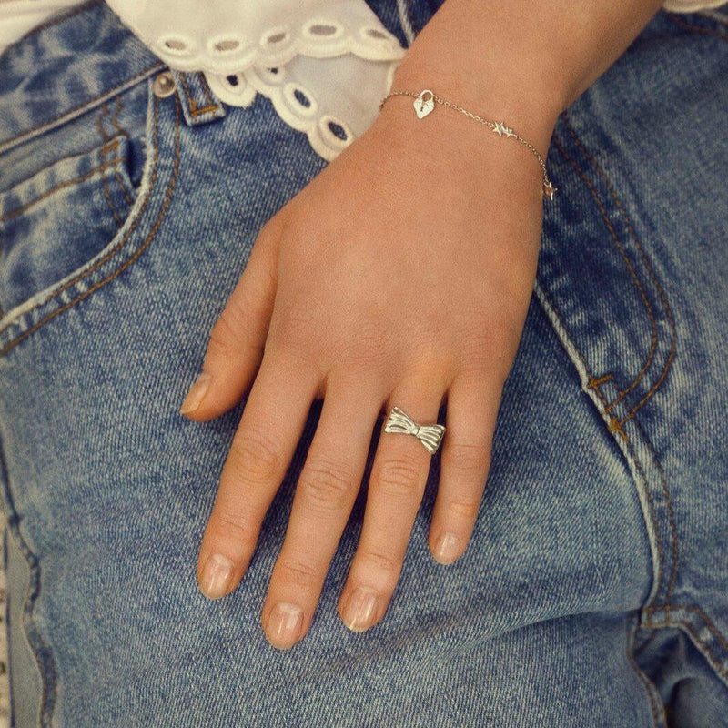 Maanesten Satin Sølv Ring Sløjfe - Ringe - 4832C-001