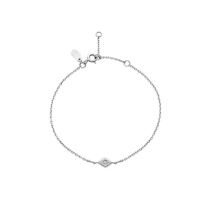 Maanesten Solo silver bracelet with fine chain and diamond-shaped pendant, simple and elegant. Model 8690c