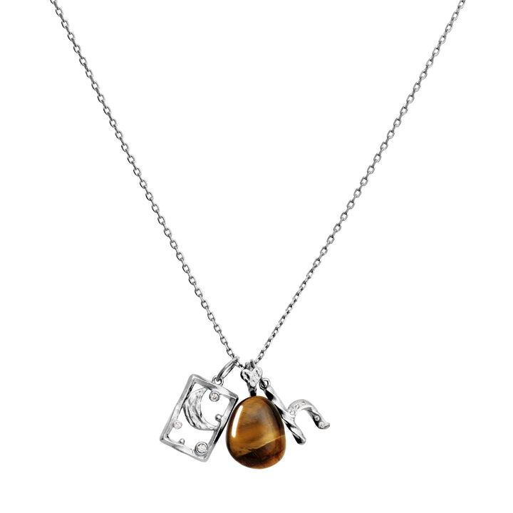 Maanesten Tiger Eye Earth Spirit Pendant pendant in silver with brown tiger eye stone, Model 2830c-2