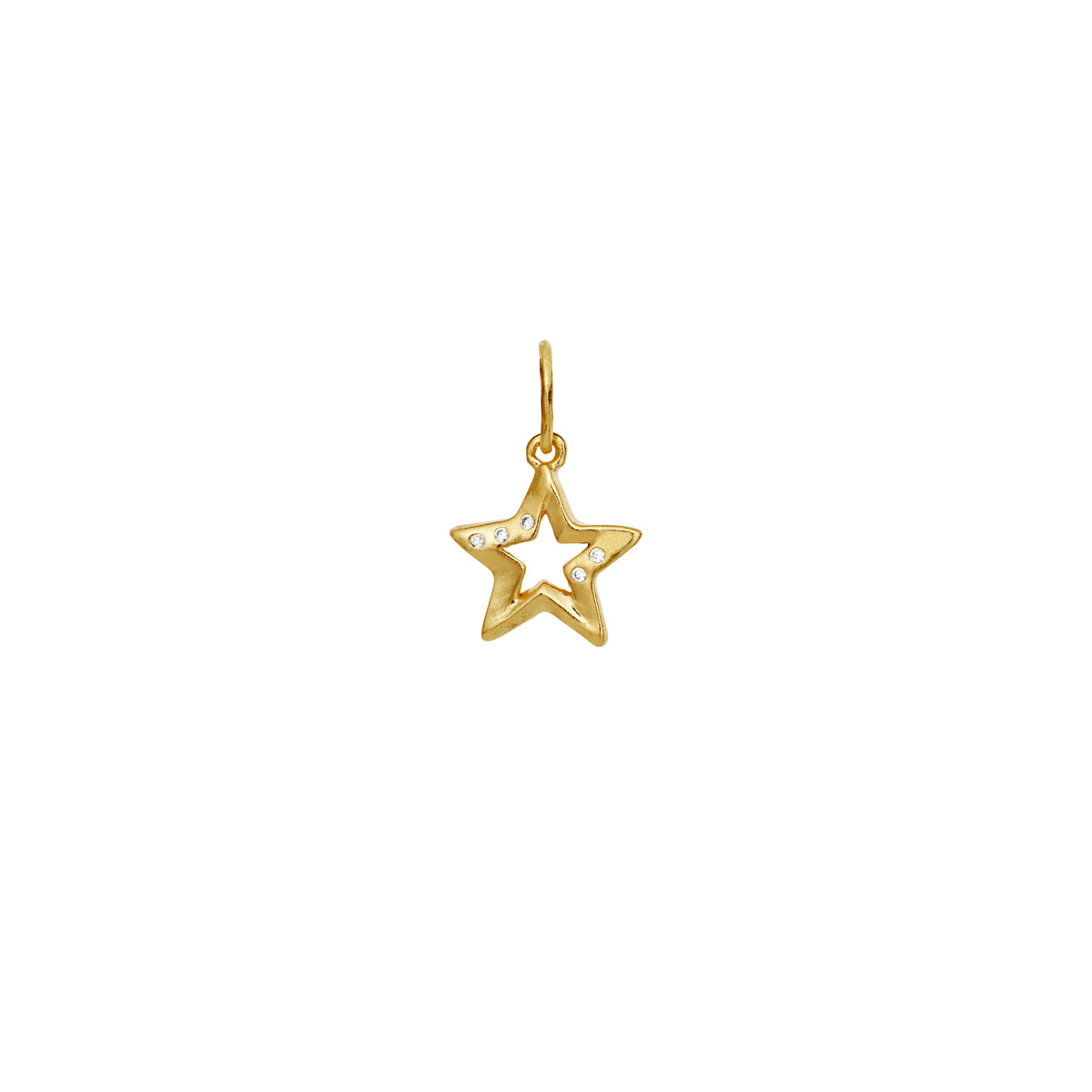 maanesten-true-spirit-pendant-pendant-gold-plated star pendant in gold-colored metal with small clear stones, Model 2840a-1