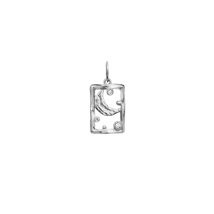 Maanesten Vision Spirit Pendant pendant in silver with moon and small stones, Model 2832c-1.