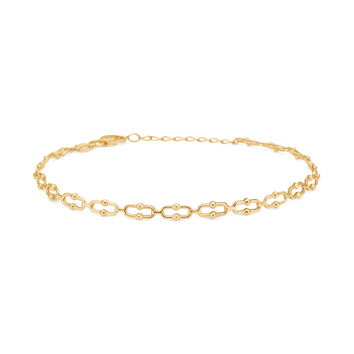 Mads Z 8kt gold bracelet with oval links, elegant chain bracelet in warm gold colour. Model 3350506.