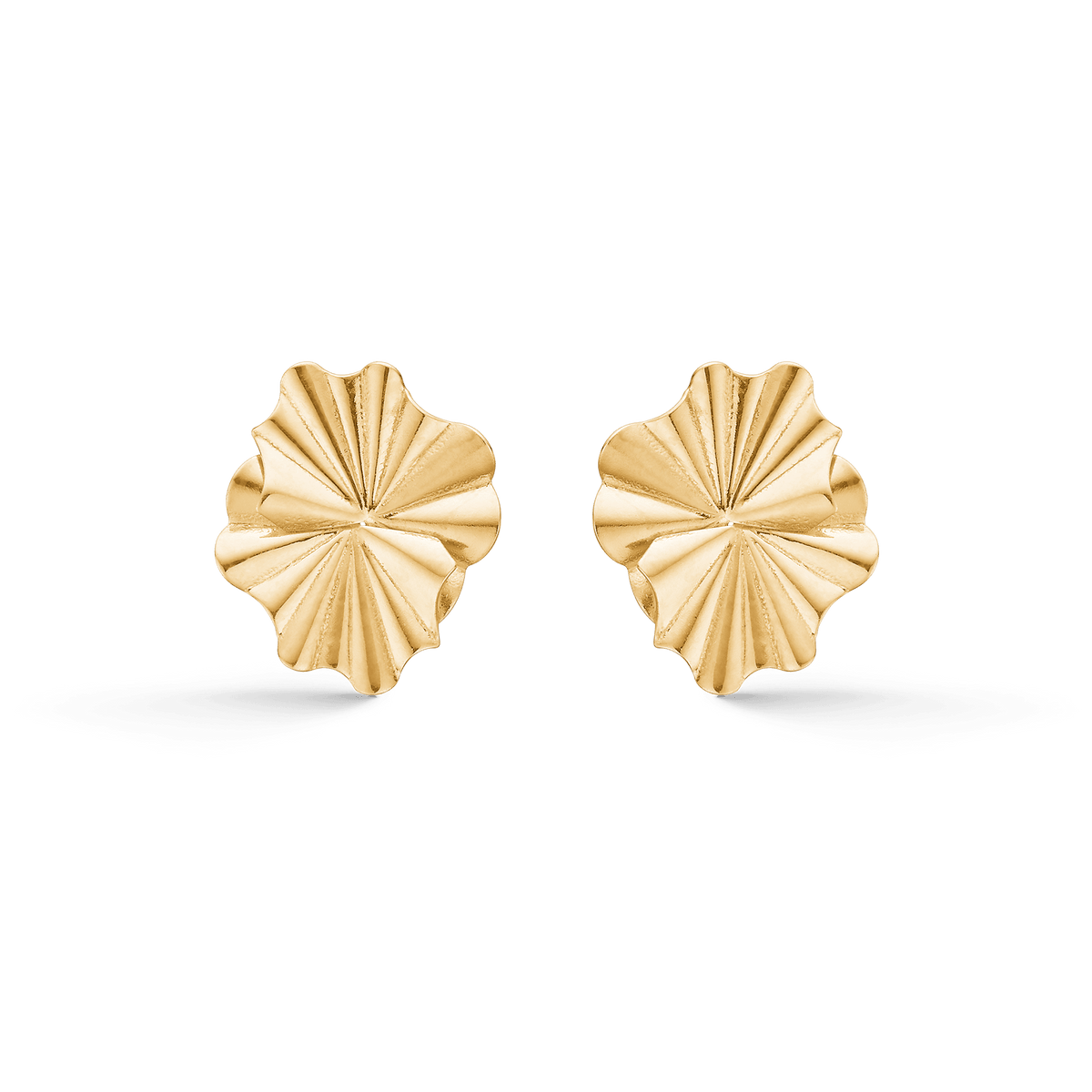Mads Z Amelie earrings in 8 carat gold with matte and wavy floral design. Model 3310119-1