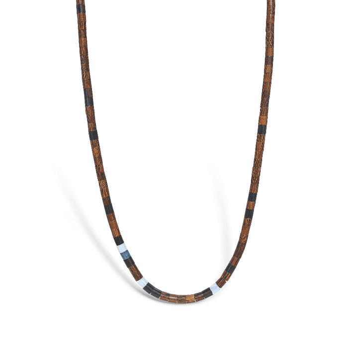 Mads Z Black Sun Surfrider Beach necklace, brown and black pearl chain in simple style. Model 5129015.