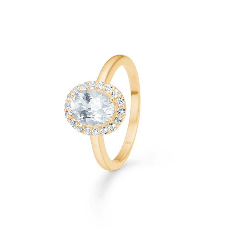 Mads Z Celestial By Medina 8kt Guld Ring med Hvid Topas - Ringe - 3346901-001