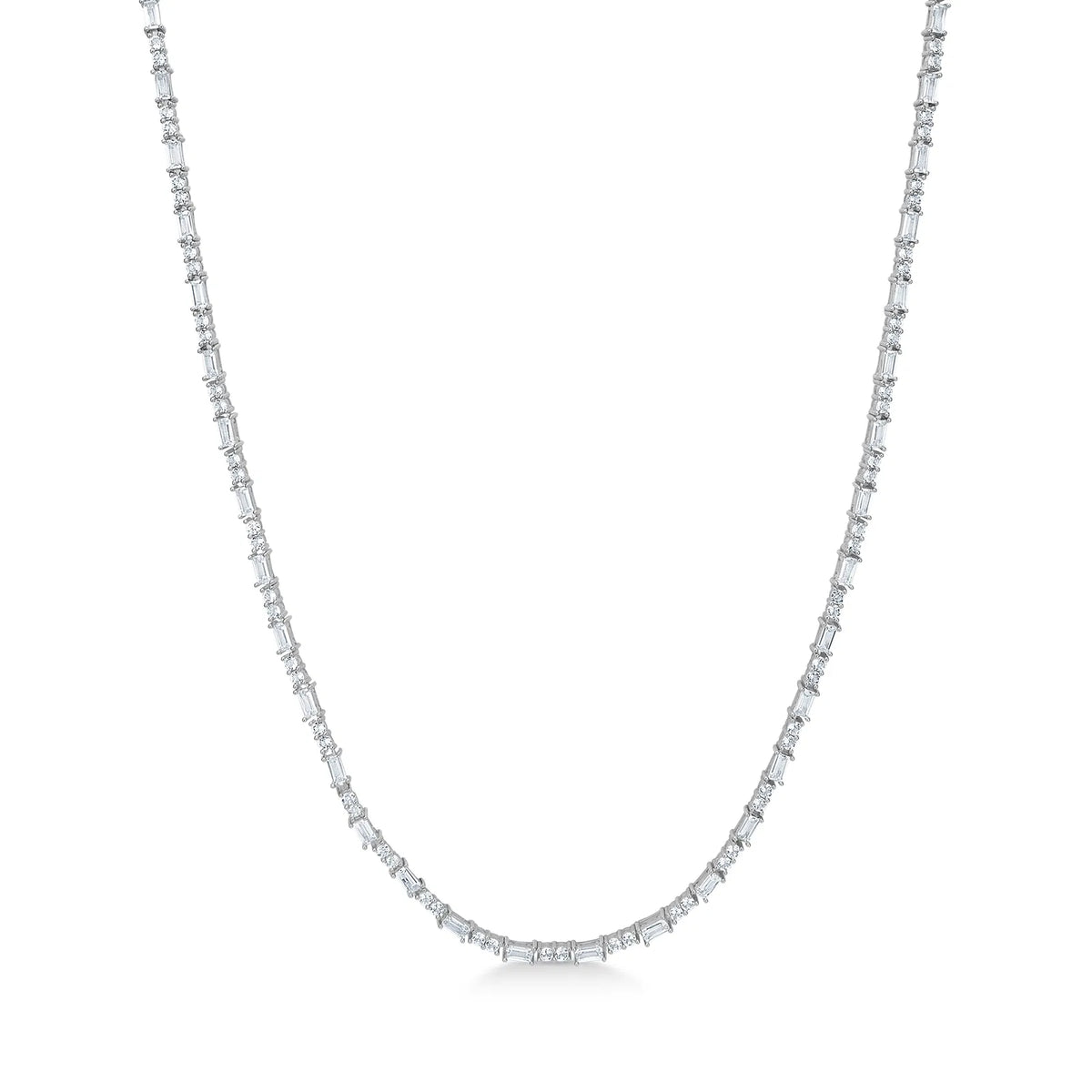 Mads Z Celestial by Medina necklace in sterling silver with clear topazes, elegant and classic design. Model 3126904-1