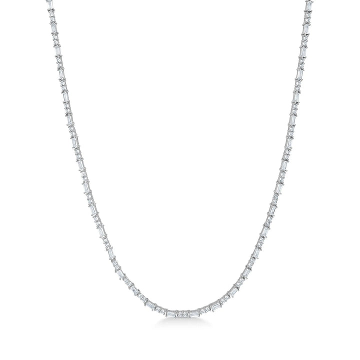 Mads Z Celestial by Medina necklace in sterling silver with clear topazes, elegant and classic design. Model 3126904-1