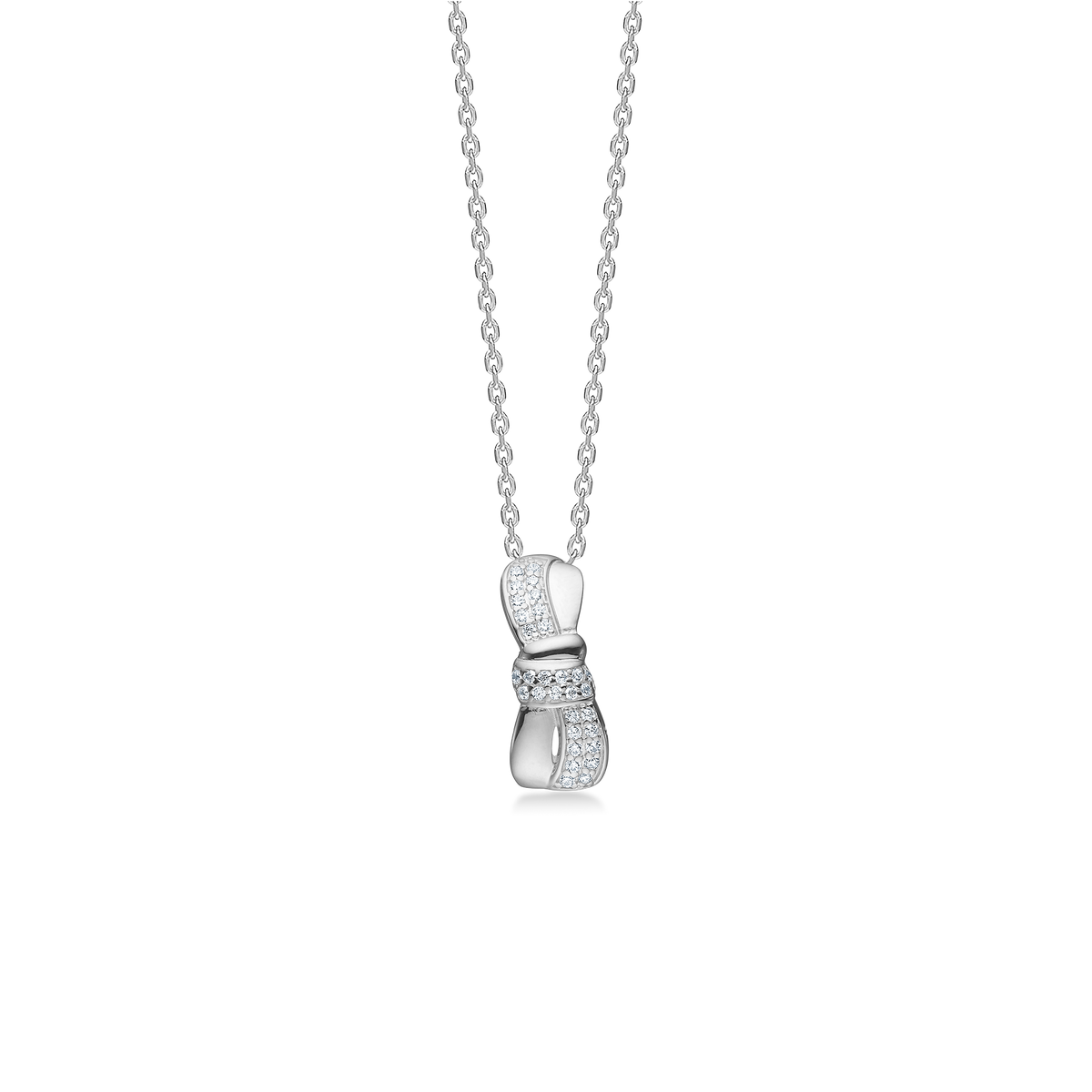 Mads Z Darcy necklace in silver with shiny and inlaid zirconia detail, Model 3127019