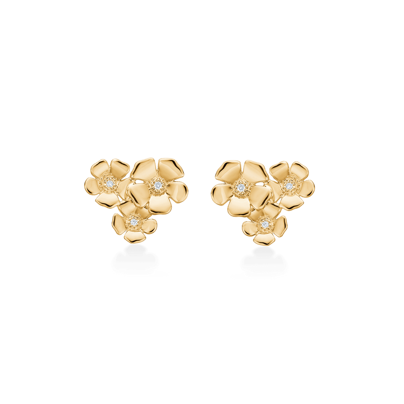 Mads Z Fleur 14kt Guld Ørestikker med Diamanter 0.021ct W.Si - Øreringe - 1511109