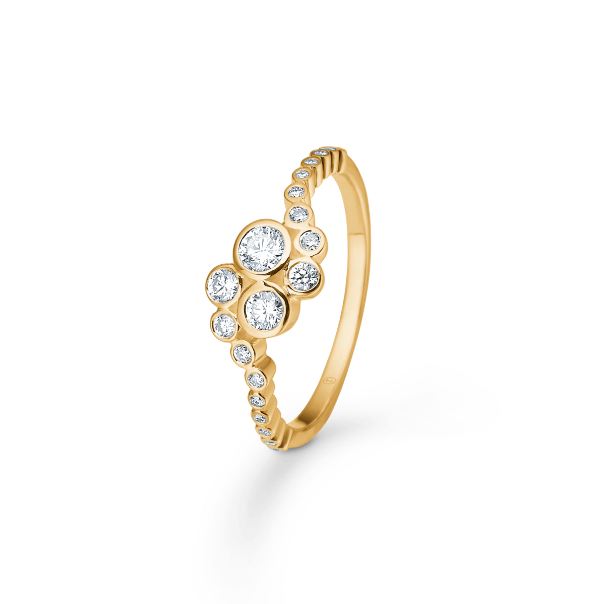 mads z freya 14kt gold ring 0.45ct w-si with round diamonds on rail, elegant design. Model 1541175-001-1
