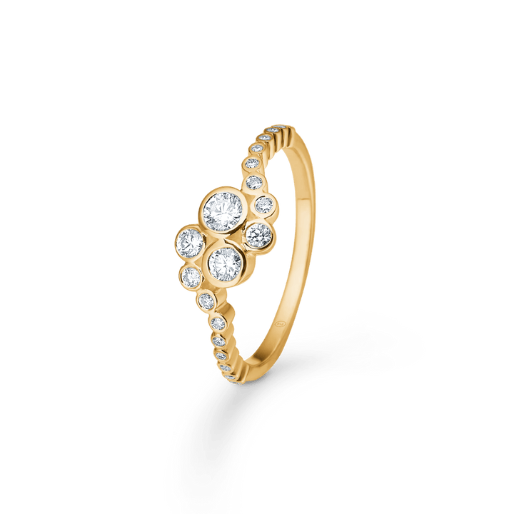 mads z freya 14kt gold ring 0.45ct w-si with round diamonds on rail, elegant design. Model 1541175-001-1