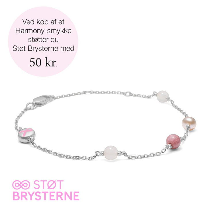 Mads Z Harmony Stot Brysterne bracelet in silver with pink pearls on a white background. Model 2156200-1