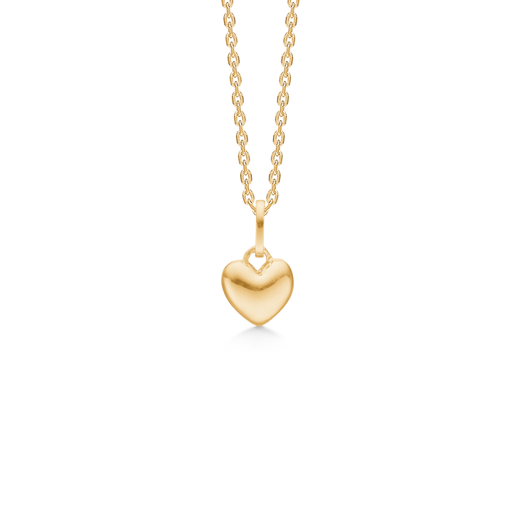 Mads Z Mini Love pendant classic heart in 8kt gold with shiny chain, Model 3330002-1