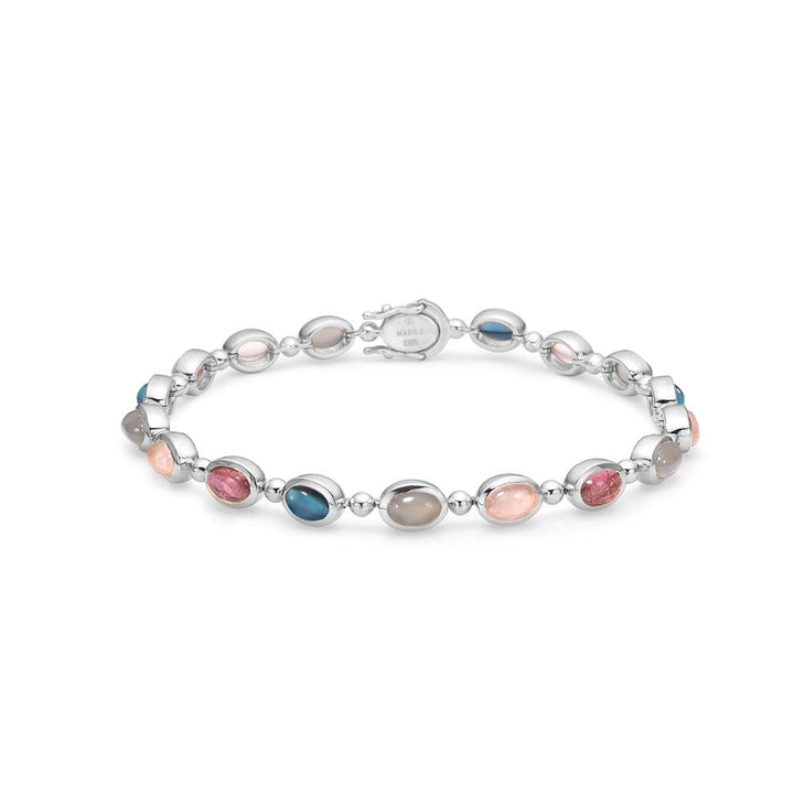 Mads Z silver Florentina bracelet with oval multicolored stones, elegant and feminine model 2156130-1