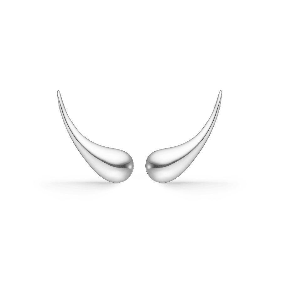 Mads Z Silver Poppy earrings, drop-shaped design in shiny silver, Model 2110117-1