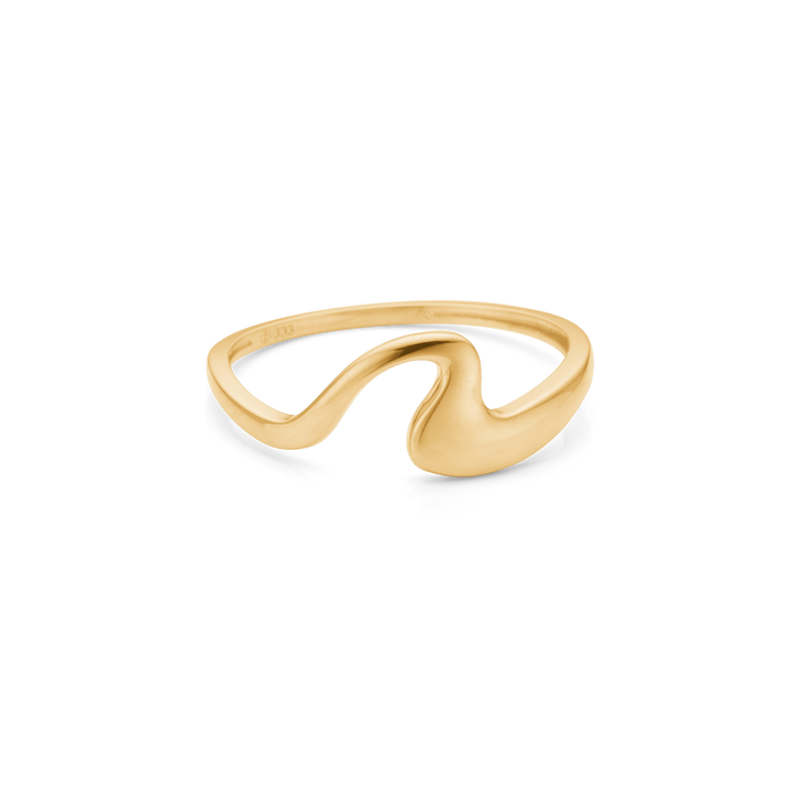 Mads Z Swayla Ring in 8kt gold with organic wavy design in glossy finish, Model 3340180-001