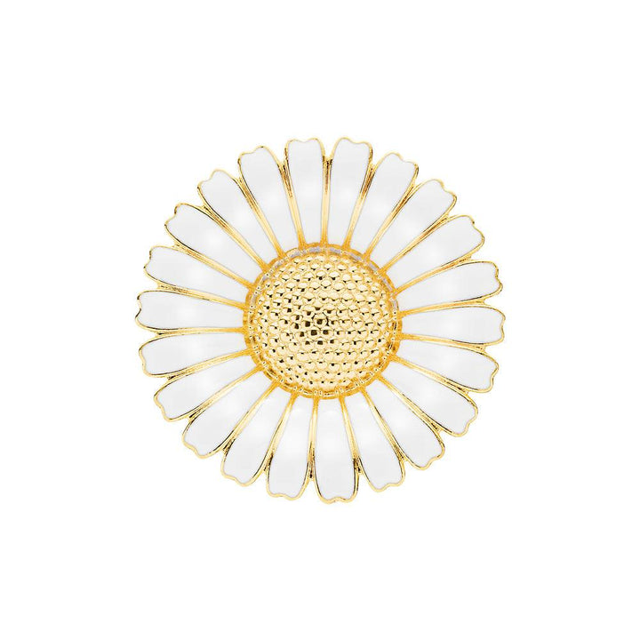 Daisy brooch gold-plated 43mm with white and gold colour, flower-shaped jewellery. Model 904043-M