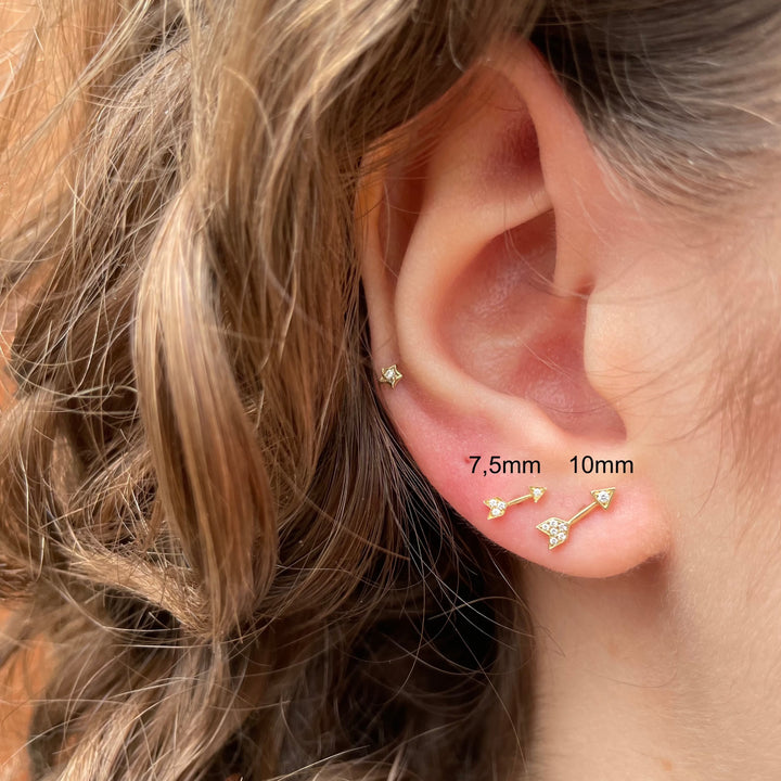 MARIA TASH 10mm Diamond Arrow Threaded Stud - Øreringe - XAR10D-001
