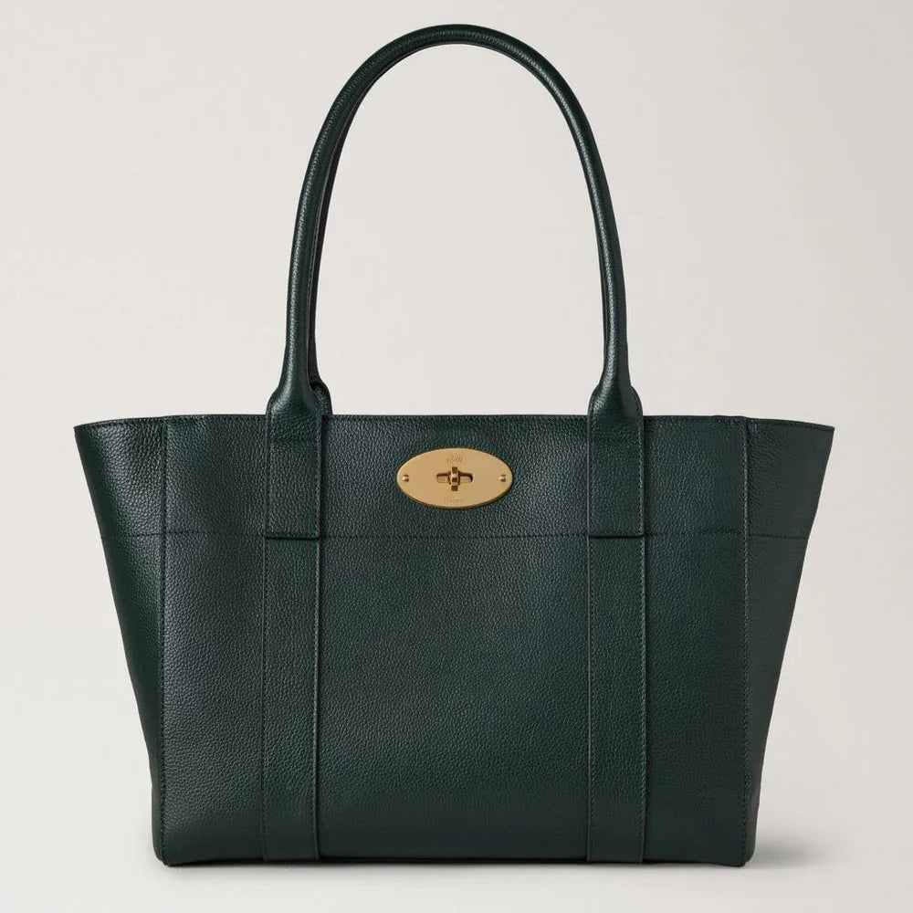 Mulberry Bayswater 9 to 5 Small Classic Grain Mulberry Green, elegant green handbag in leather, Model HH9831/205Q633