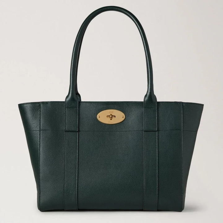 Mulberry Bayswater 9 to 5 Small Classic Grain Mulberry Green, elegant green handbag in leather, Model HH9831/205Q633