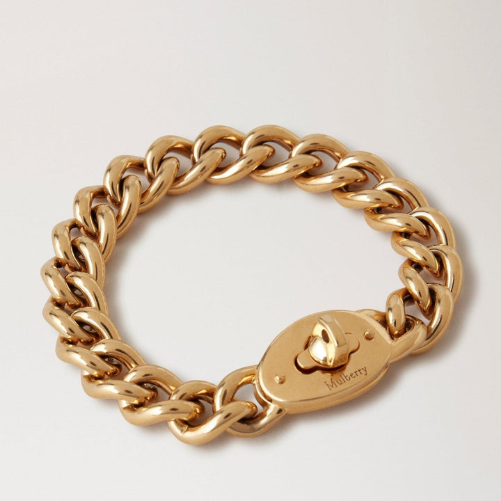 Mulberry Bayswater Chunky Chain Bracelet, heavy golden brass bracelet, Model QB2413000P140-001-1