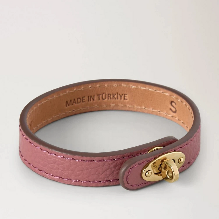 Mulberry Bayswater Thin Bracelet pink scrumpy in pink leather with golden clasp, Model QB2390205J647