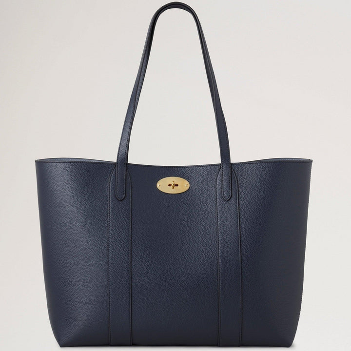 Mulberry Bayswater Tote Small Classic Grain Night Sky, dark blue leather bag with gold buckle. Model hh5727205u888