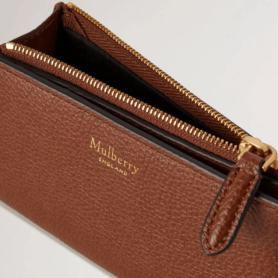 Mulberry Continental Bifold Zipped Wallet Oak Two-Tone Small Classic Grain - Punge - RL8282/552G110