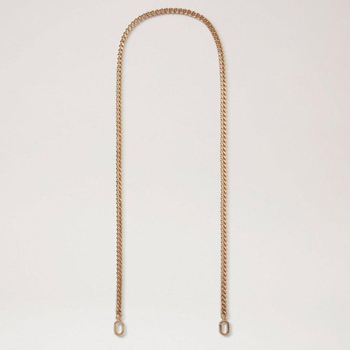 Mulberry Flat Chain Shoulder Strap in golden metal, elegant and simple chain with oval ends. Model rx0290000n188