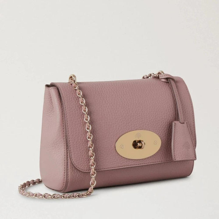 Mulberry Lily Autumn Rose Heavy Grain shoulder bag in pink leather with chain strap, Model hh6950736j997