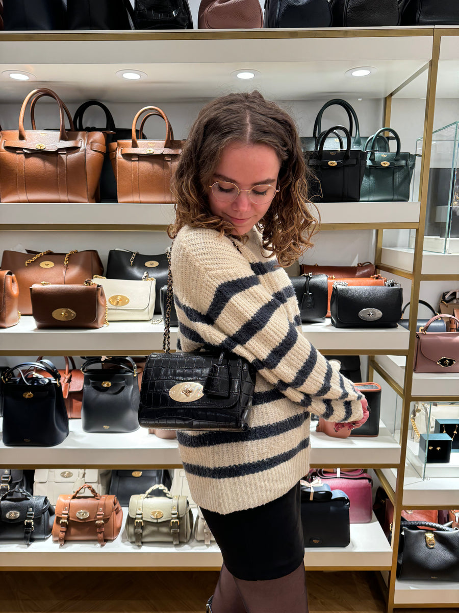 Mulberry Lily Croc Black - Lily Taske - HH9590/641A100