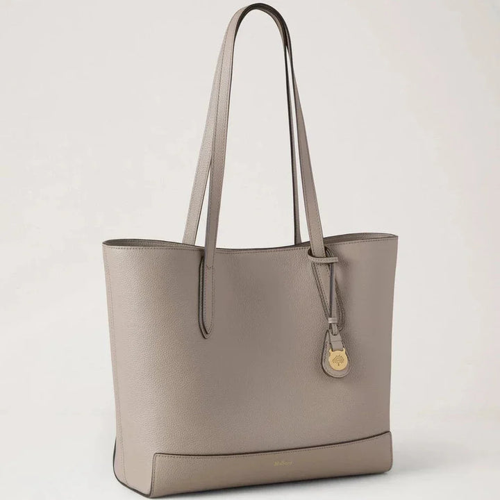 Mulberry Shopper Cashmere Taupe Small Classic Grain elegant shopper bag in taupe leather with long handle, Model HH9833205F924
