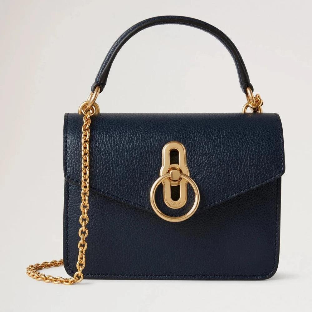Mulberry Small Amberley Crossbody Night Sky Small Classic Grain with gold chain strap and classic buckle. Model RL6509205U888.