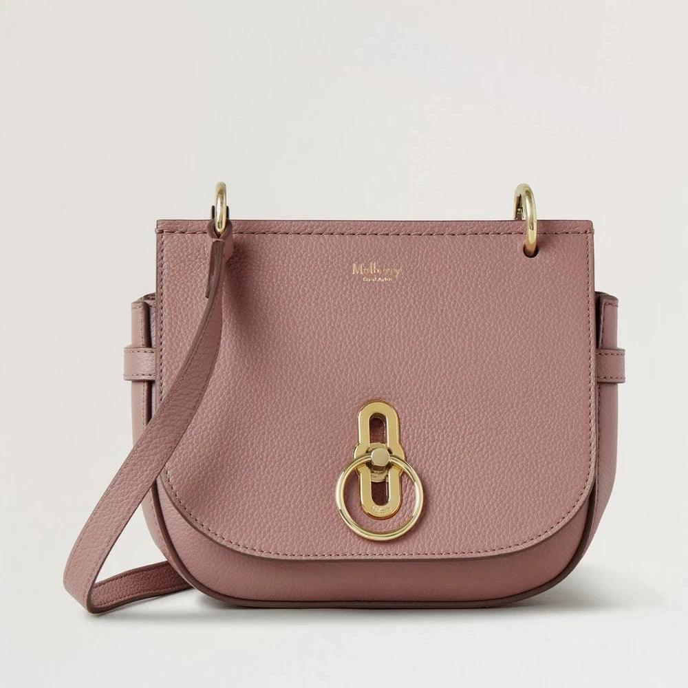 Mulberry Small Amberley Satchel autumn rose in pink leather with gold details, Model HH4966205J997.