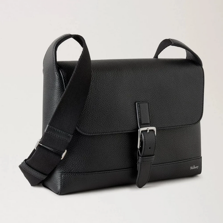 Mulberry Small Chiltern Crossbody Messenger black small classic grain, elegant leather bag with adjustable strap, Model hh9708205a100