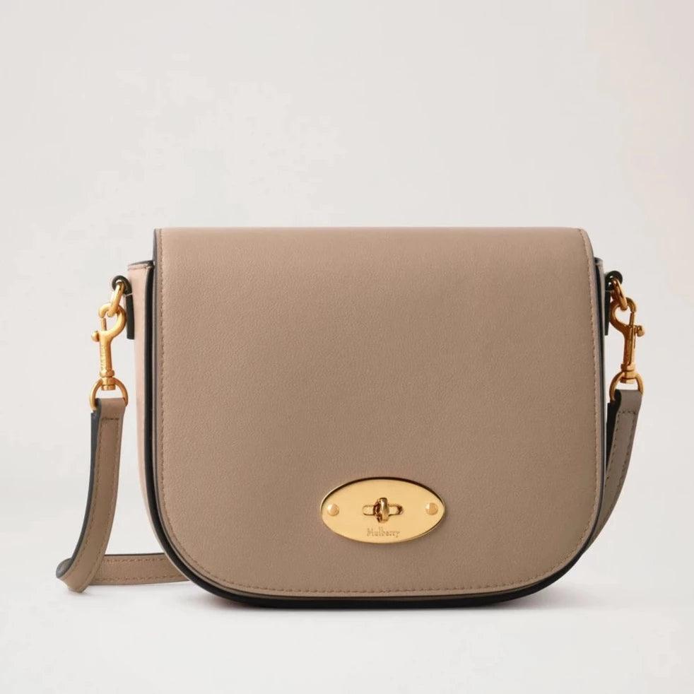 Mulberry Small Darley Satchel in light brown leather with gold-colored buckle, model RL7904587E631-1