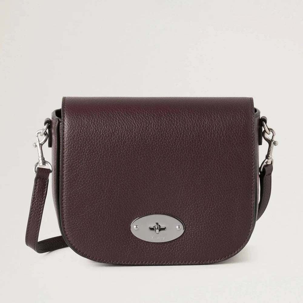 Mulberry Small Darley Satchel Small Classic Grain Black Cherry, shoulder bag in dark cherry-colored leather, Model RL4957205K560