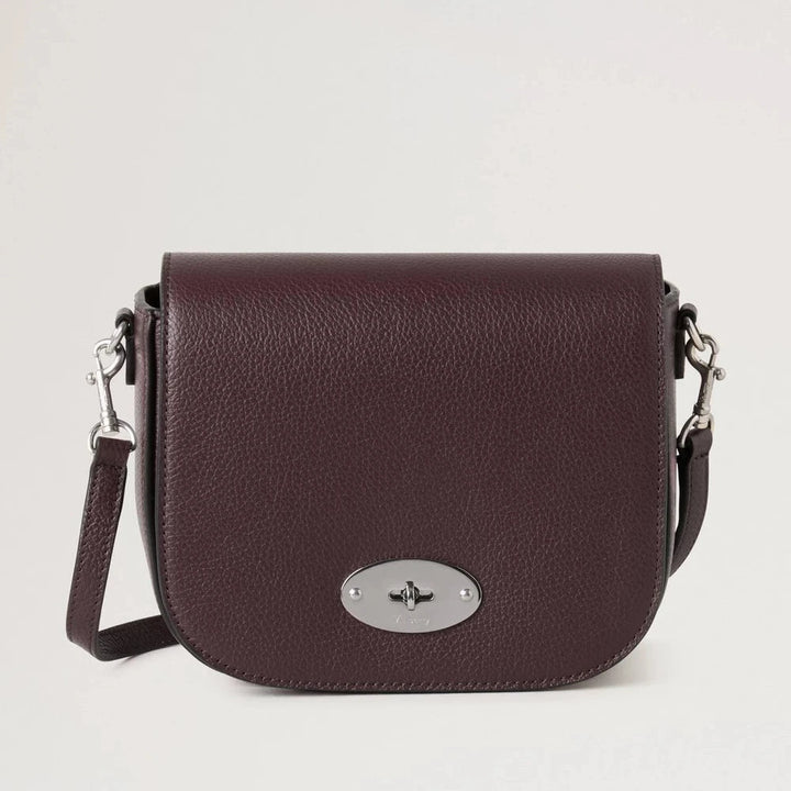 Mulberry Small Darley Satchel Small Classic Grain Black Cherry, shoulder bag in dark cherry-colored leather, Model RL4957205K560