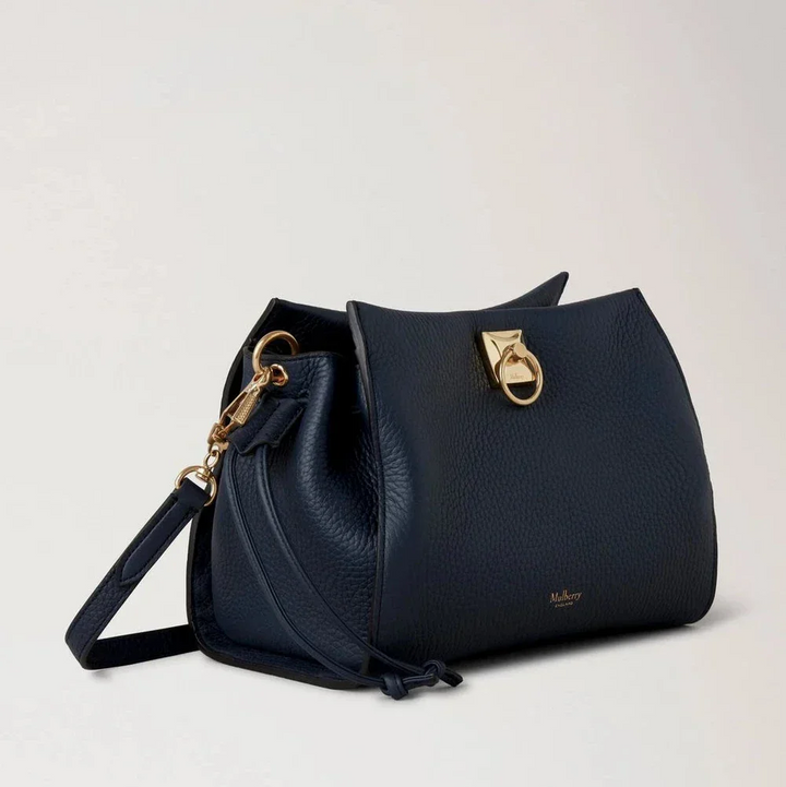 Mulberry Small Iris Night Sky Heavy Grain and Silky Calf bag in dark blue leather with gold hardware, Model HH6267000U888