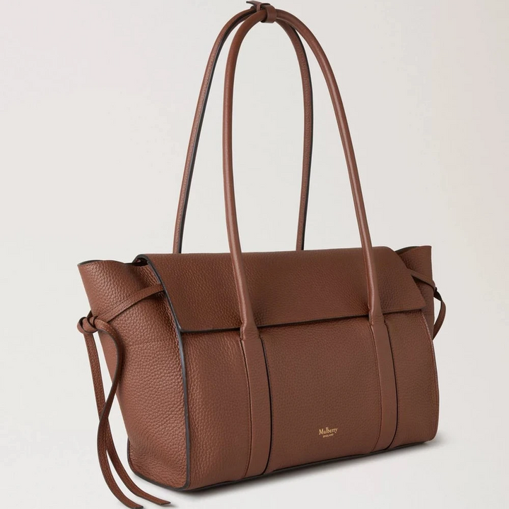 Mulberry Soft Bayswater Bright Oak Heavy Grain Handbag in Brown Leather with Long Double Straps, Model HH9721736G222