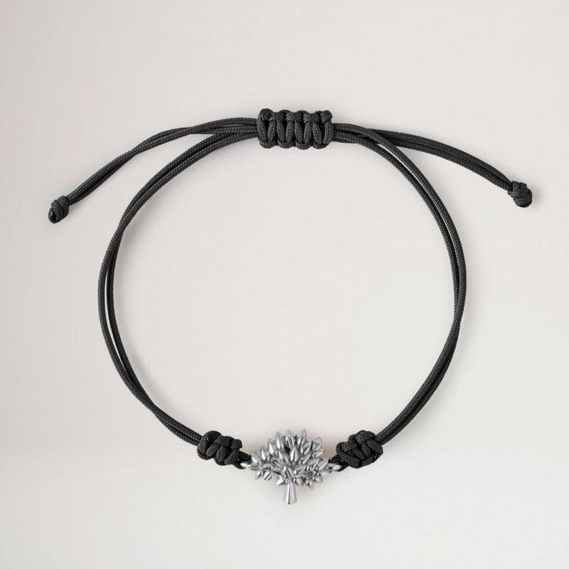 Mulberry Tree Cord Bracelet - Black Sterling & Silver - Accessories - QB2392/000A100