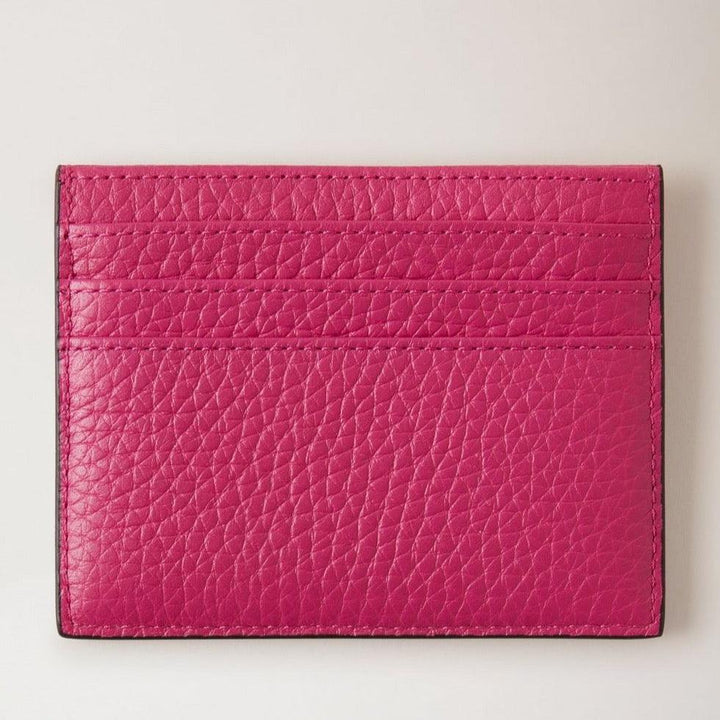 Mulberry Zipped Credit Card Slip in mulberry pink leather with visible card pockets. Model RL6765736J191