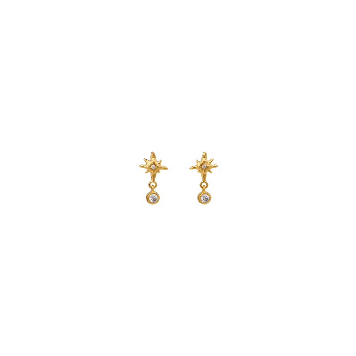 Maanesten Nor Gold-Plated Star Earrings with Zirconia – 10216A