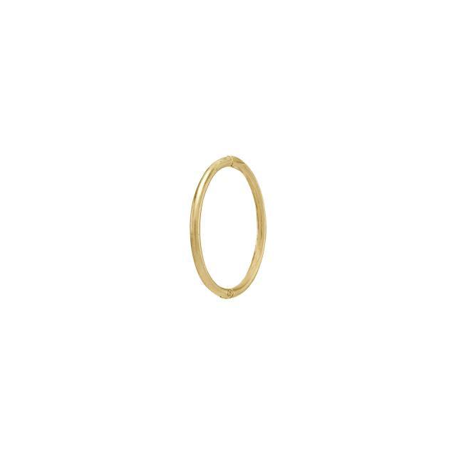 Nordahl Andersen 14kt creole in 12mm single shows a simple, round gold-colored earring. Model 30142100500