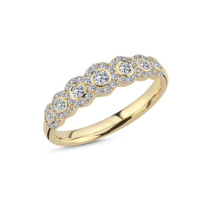 Nuran 14kt Duchess Ring 0.57ct W/SI A2450-057-RG-001-1 in gold with round diamonds in an elegant pattern, Model A2450-057-RG-001-1