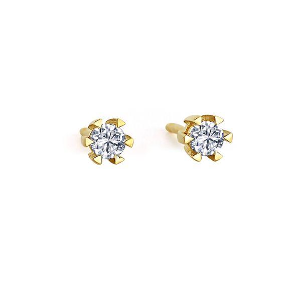 Nuran 14kt Star Ørestikker 2x0.03ct W.Si - Øreringe - Ø1964-006RG