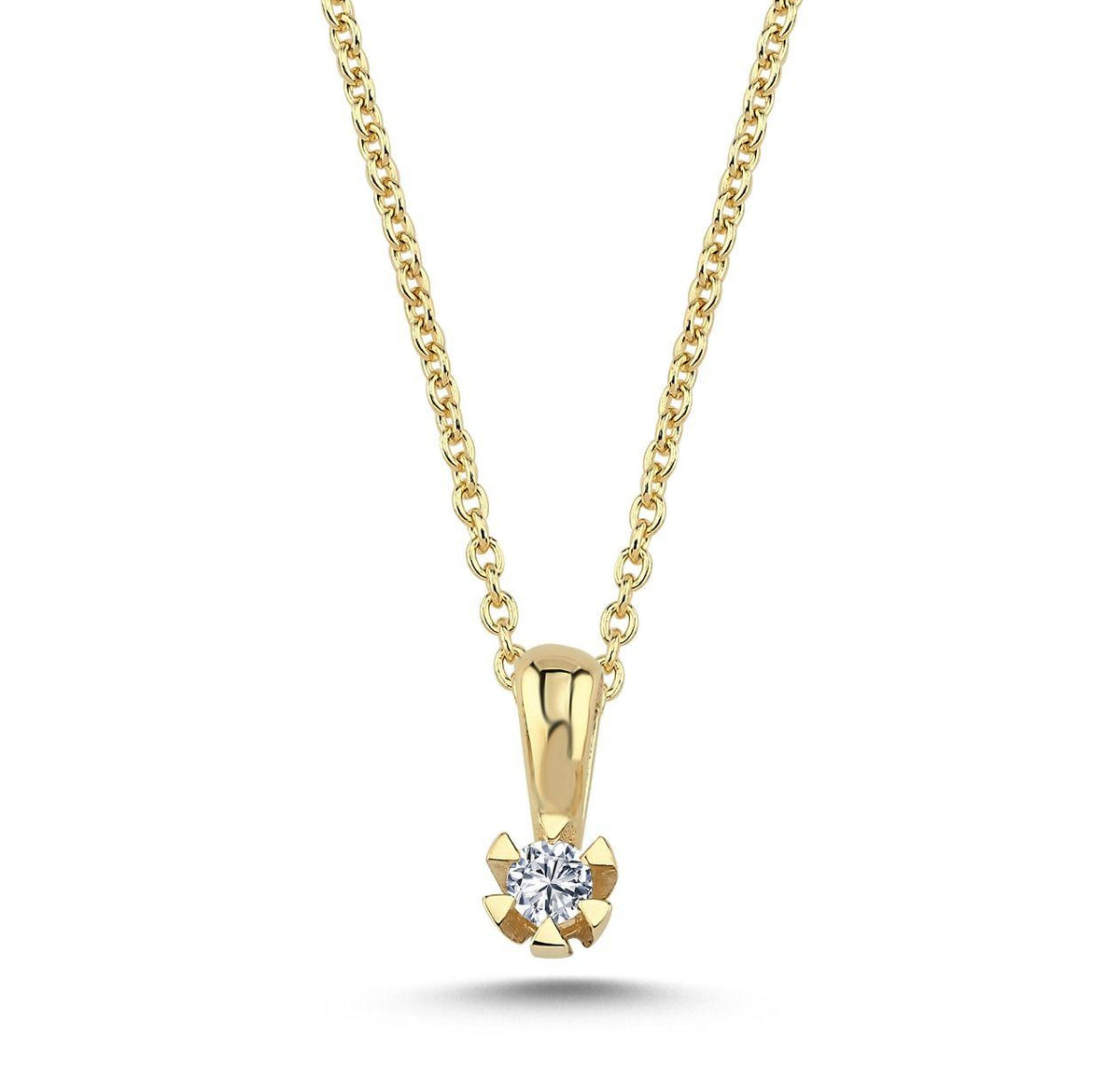Nuran 14kt Star Pendant 0.03ct W/SI v1964-003-patzrg-1 in gold with round brilliant, Model v1964-003-patzrg-1