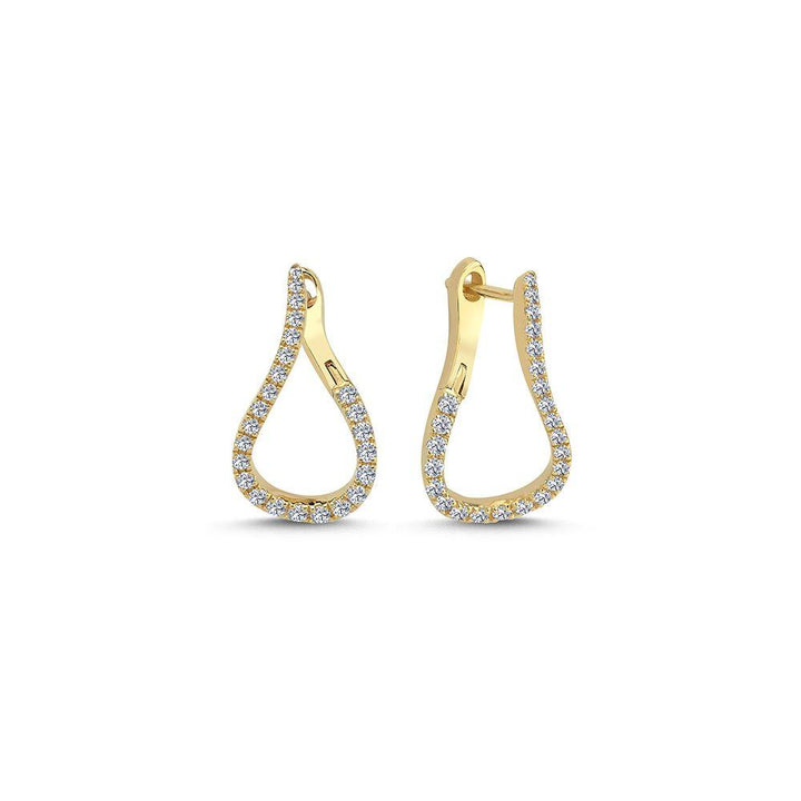 Nuran 14kt Valentina Diamond Stud Earrings w. 0.55ct WSI showcases elegant drop-shaped gold stud earrings with sparkling diamonds. Model O2460-055-RG.