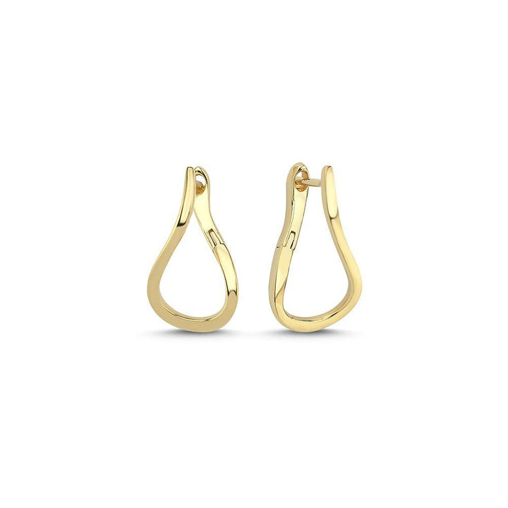 Nuran 14kt Valentina orestik small in bright gold with an elegant teardrop shape. Model o2463-rg-1.